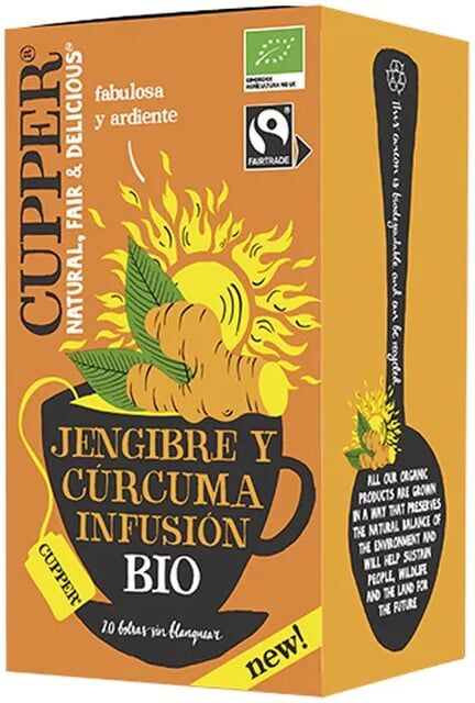 Cupper Infusão Gengibre E Cúrcuma Bio 20 Infusões