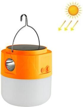 Snug & Styled LED Solar Rechargeable Camping Emergency LED Bulb Light With Flashlight Function orange