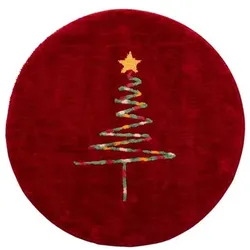 CASA FONDO 1 runder Teppich Tannenbaum Mikrofaser, waschbar Farb- & Größenauswahl