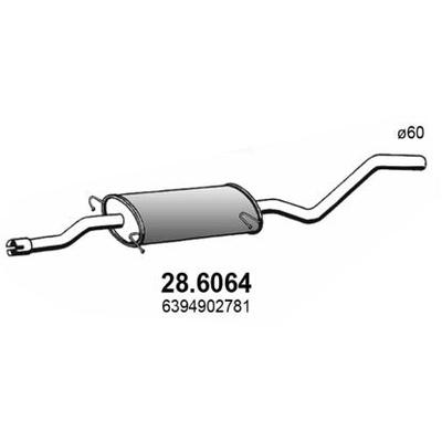 ASSO Mittelschalldämpfer 286064 für Mercedes