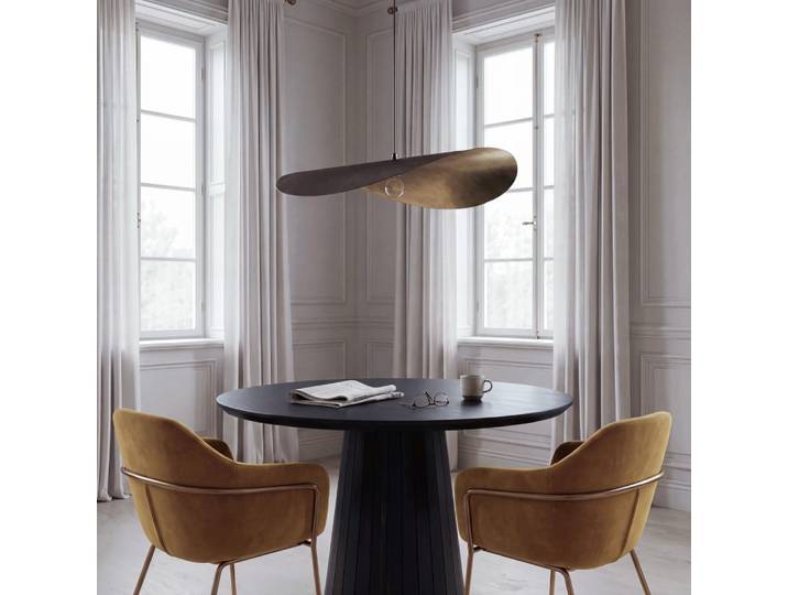 Schwarze und goldene Pendelleuchte aus Aluminium, Ø 89 cm