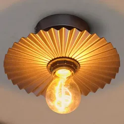 OSRAM Deckenleuchte Decor Plissee Dunkelgrau aus Stahl mit E27 Fassung Ø 20cm
