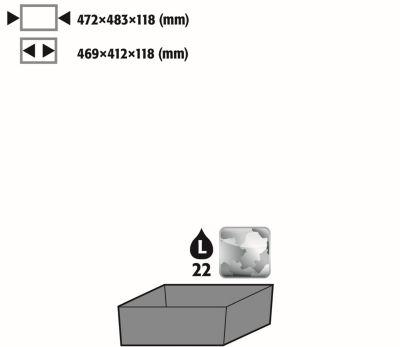 Bodenauffangwanne Stawa-R für asecos Chemikalienschränke der CS Serie, Stahlblech, B 472 x T 483 x H 118 mm, 22 l