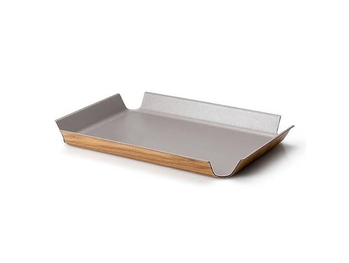 CONTINENTA Rutschfestes Tablett Besonders Leicht & Handlich Aus Abbaubaren Holzpapierfasern Taupe Metallic (54,5x40x5cm)