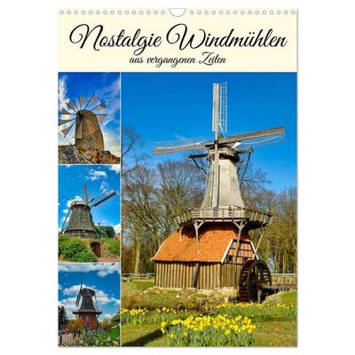 Nostalgie Windmühlen (Wandkalender 2026 DIN A3 hoch), CALVENDO Monatskalender