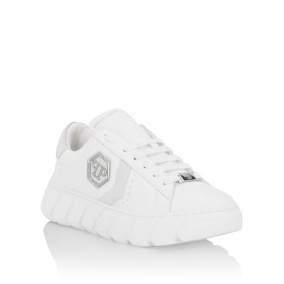 Sneaker PHILIPP PLEIN "Hexagon", Herren, Gr. 39, Normalschaft, 01, weiß, Schuhe Sneaker