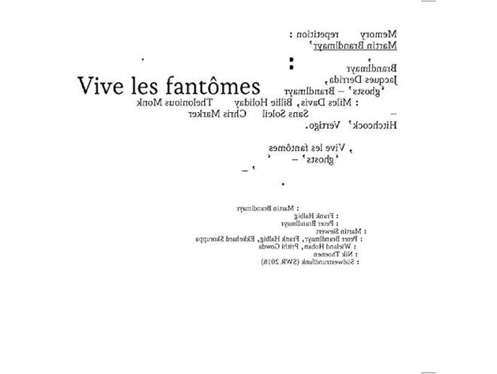 Martin Brandlmayr: Vive Les Fantomes (digipack) [CD]