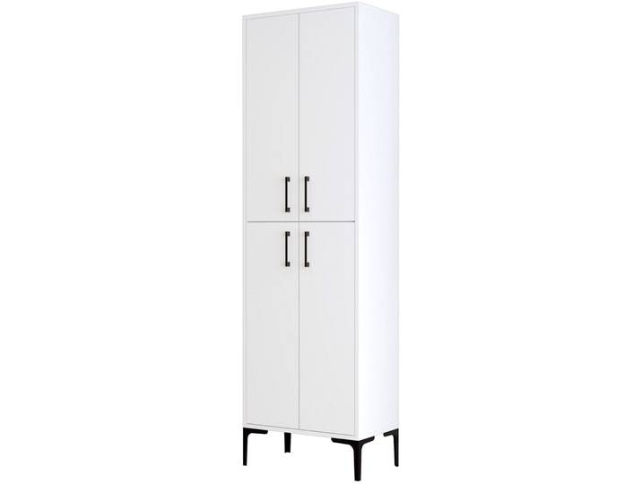 Schrank Yemek weiss melaminbeschichtetes Holz B 60 H 200 cm - Material: Melaminbeschichteter Holzwerkstoff - Schrank