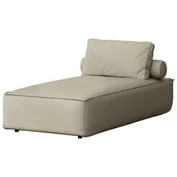 GARTENLIEGE Lorento Outdoor Polster-Relaxliege, Taupe Beige Kunstleder 92/73/195 cm