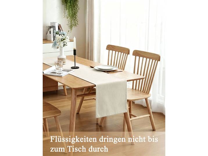 Tischläufer OTTO HOME Ozzie, 1 Stück in Leinenoptik, verschiedene Größen, Dekoration , beige, B:140cm L:30cm, Polyester, Tischdecken, Tischläufer, Formstabil & pflegeleicht, gewebtes Design, uni, Dekoration, Esszimmer