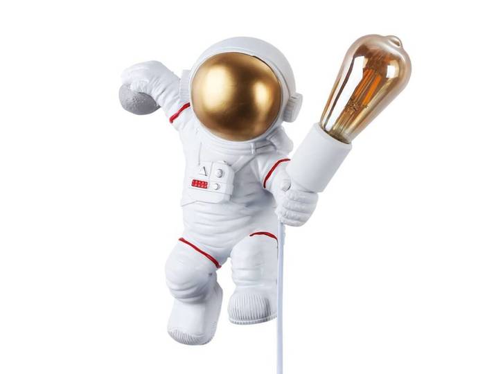 Applique murale astronaute avec veilleuse lune 29x17cm