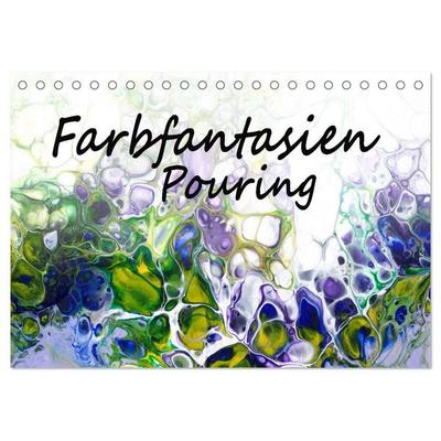 Farbfantasien - Pouring (Tischkalender 2027 DIN A5 quer), CALVENDO Monatskalender