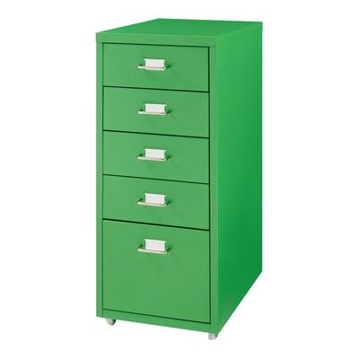 Helloshop26 - Büroschrank/Aufbewahrungseinheit auf Rollen mit 5 Schubladen 69 x 28 x 41 cm apfelgrün