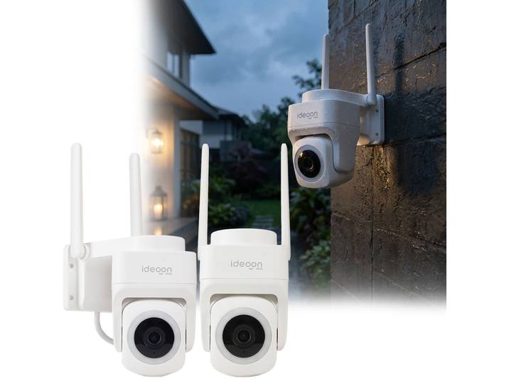 2er-Set WLAN Überwachungskamera 2K, 3MP, Infrarot-Nachtsicht, Tuya, Alexa & Google