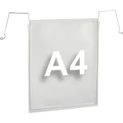 100 Drahtbügeltaschen für DIN A4, Schmalseite offen Großverpackung (zu 100), Weich-PVC, transparent