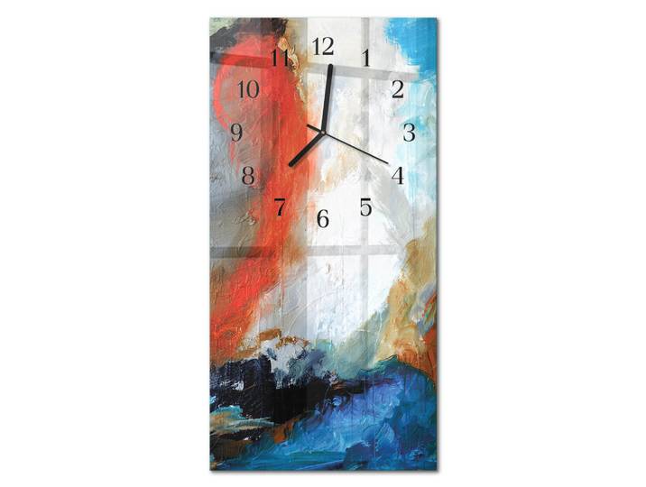 Tulup Wanduhr 60x30 cm - Horizontale Brücke, Mehrfarbig, Glas, Rechteckig, 30x60x0.4 cm, Dekoration, Uhren, Wanduhren