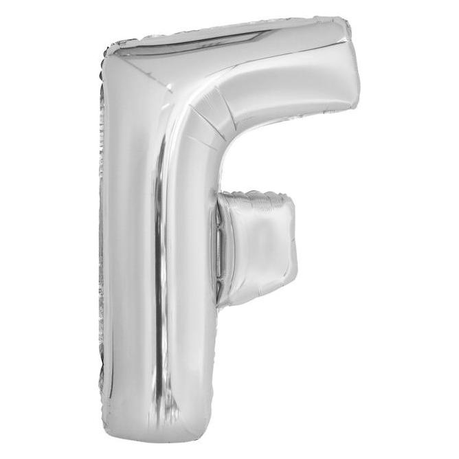 Amscan Buchstabenballon F Silber - 86cm (1x) (9909555)