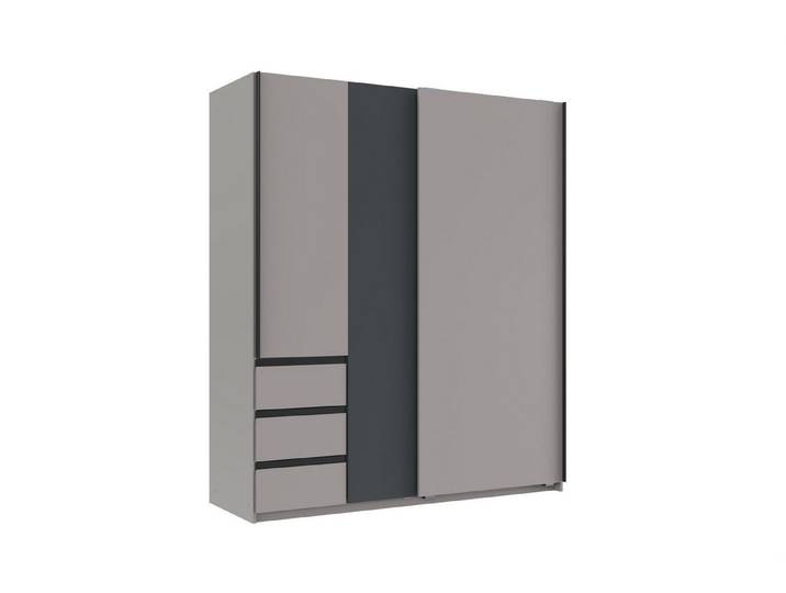 freiraum Schwebetürenschrank Stade in SAHARAGRAU / GRAPHIT - 168x198x63cm (BxHxT)