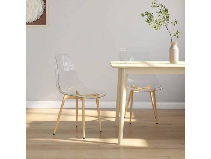 Chaise intérieure moderne Fauteuils de cuisine lot de 2 Transparent PET(4370）