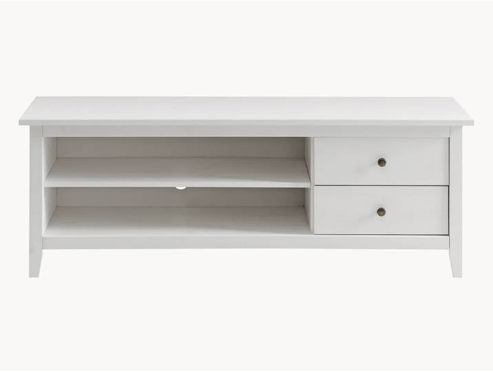 Garderobenbank Tusa - 144 cm - weiß-gewachst