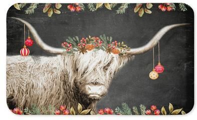 "Stupell Highland Christmas Cattle Printed Anti-Fatigue Floor Mat, design by Kim Allen, 30""x18"""