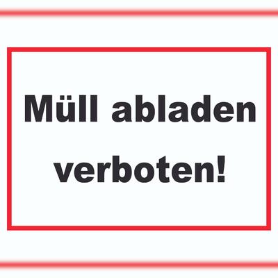 HB-Druck Müll abladen verboten Schild A4 Rückseite selbstklebend