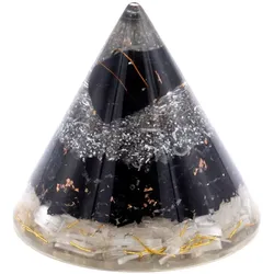 Orgonite Cone - Selenite and Black Toumaline Copper - 90 mm