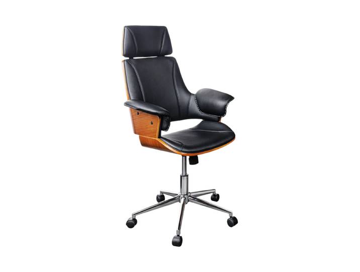 Design Bürostuhl „Goals“ Eiche Kunstleder Schwarz Invicta Interiors