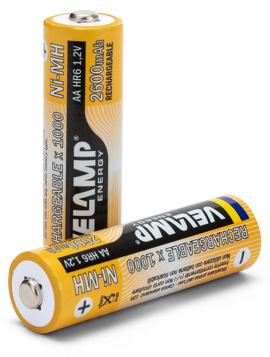 Velamp HR6/2BP Mignon oplaadbare batterijen, 2600 mAh, 2 stuks, oranje