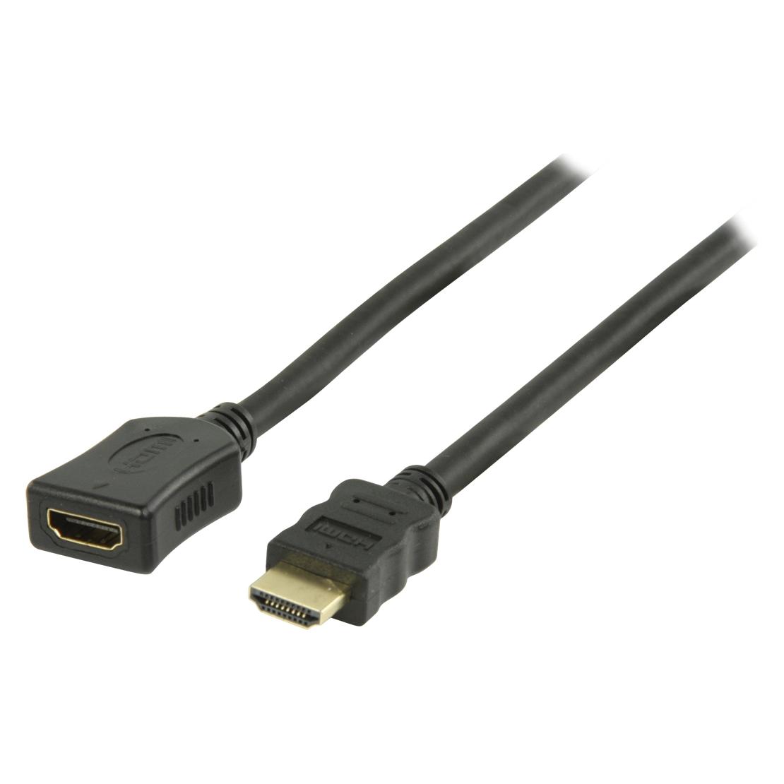 Valueline HDMI prodlužovací kabel Gold černá / Prodlužovací kabel / 2 m / Pozlacené konektory / 4K (2 m) (VGVP34090B20)