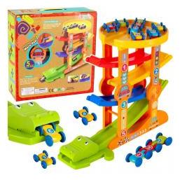 Lean Toys Krokodil-Auto-Rutsche, Balance-Bahn, 5 Ebenen (68076378)