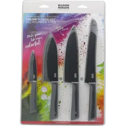 Kuhn Rikon Colori+, Küchenmesser, Schwarz, Grau