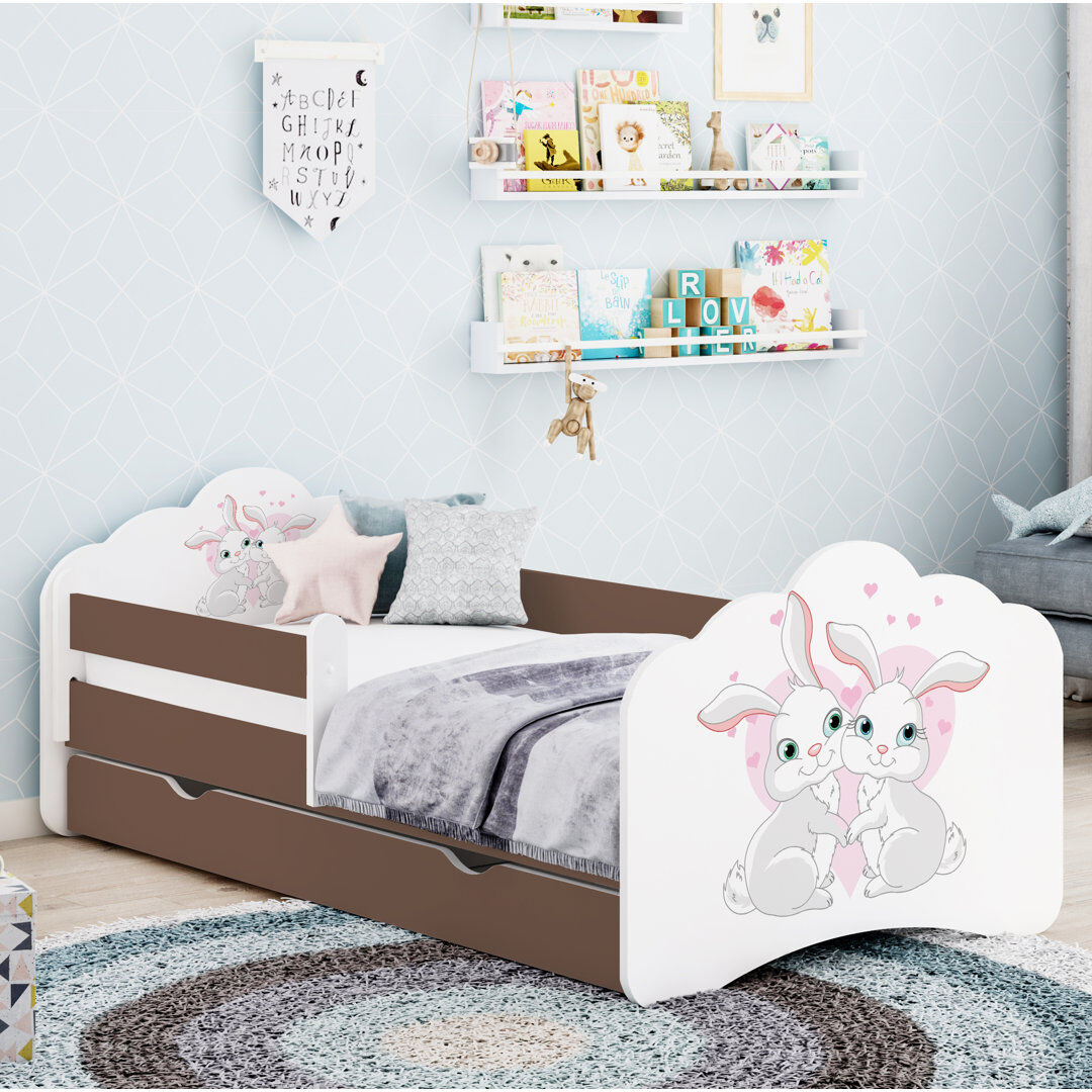 Zoomie Kids Courtois Storage Kids Bed Cappuccino 56.5 x 70 x 140cm