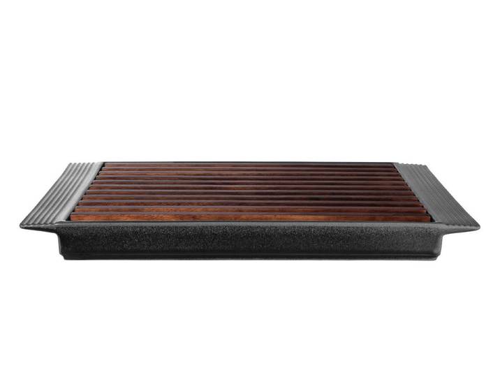 ASA SELECTION Schneidebrett kitchen'art Brotschneidebrett schwarz 42x30x3,3cm, Steingut, (Schneidebretter)