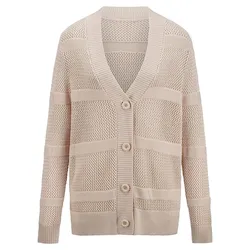 Long-Strickjacke BASLER beige, 38