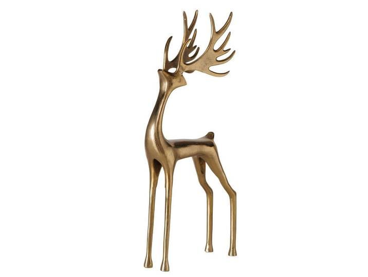 Dekohirsch, Goldfarben, Metall, Hirsch, Hirsch, 13x70.5x31 cm, Dekoration, Weihnachtsdekoration, Winterdeko