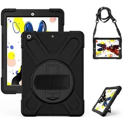 eSTUFF Defender Case (Apple iPad 2019 (7. Gen), Apple iPad 2020 (8. Gen), Apple iPad 2021 (9. Gen)), Tablet Hülle, Schwarz
