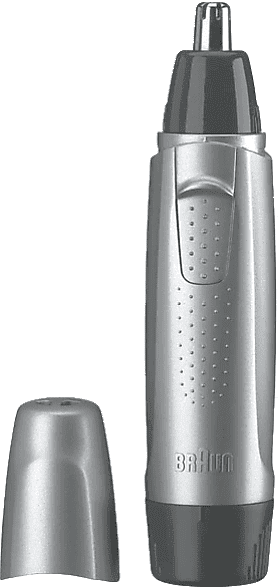 Cortapelos nariz - Braun EN10, Para orejas, Lavable, Autonomía 60 min, Plata