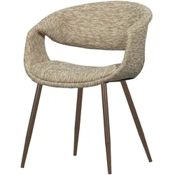 Esszimmerstuhl Yossi aus Webstoff, modernes Design, sand / kupfer, weich gepolstert