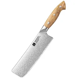XinZuo - Nakiri – X02O Pin Serie - 19 cm - hergestellt aus 3-lagigem Verbundstahl