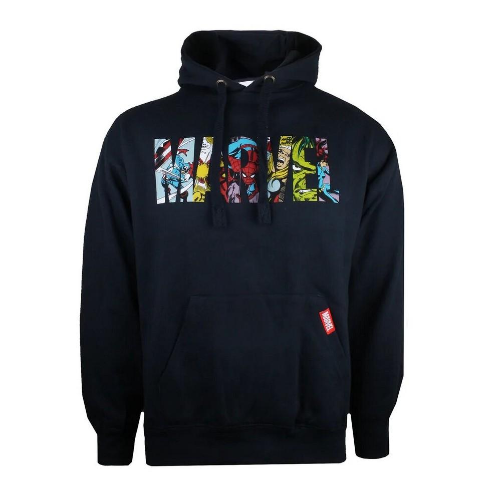 Marvel Tekens Logo Heren Hoodie (Marine)