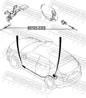 Febest Seilzug, Tankdeckel 05103-Cx5 Für Mazda