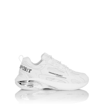 Sneaker PLEIN SPORT "Pegasus", Herren, Gr. 46, Normalschaft, weiß (01, weiß), Schuhe Sneaker