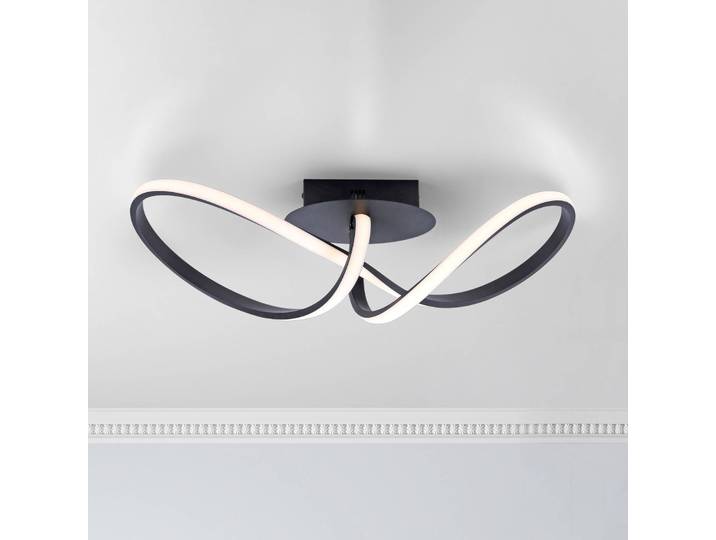 JUST LIGHT. GmbH LED Deckenleuchte Maria, dimmbar, schwarz, für Schlafzimmer, Aluminium, Modern
