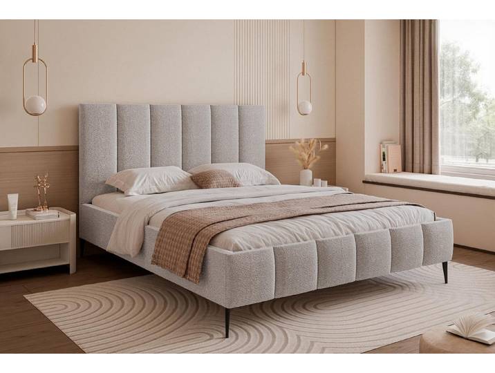Compleo Polsterbett auf hohen Füßen, Designer bett, Klassisches Design, Viele Farben und Größen zur Auswahl