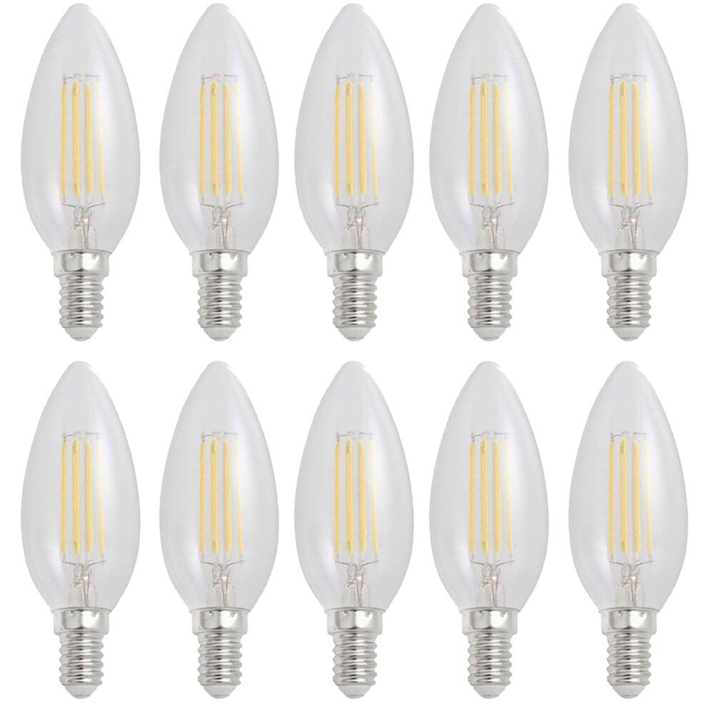 Spectrum Set van 10 LED Filament Kerstlampjes E14 Lichtgewicht 4W (40W) Helder Warmwit 2700K 450lm