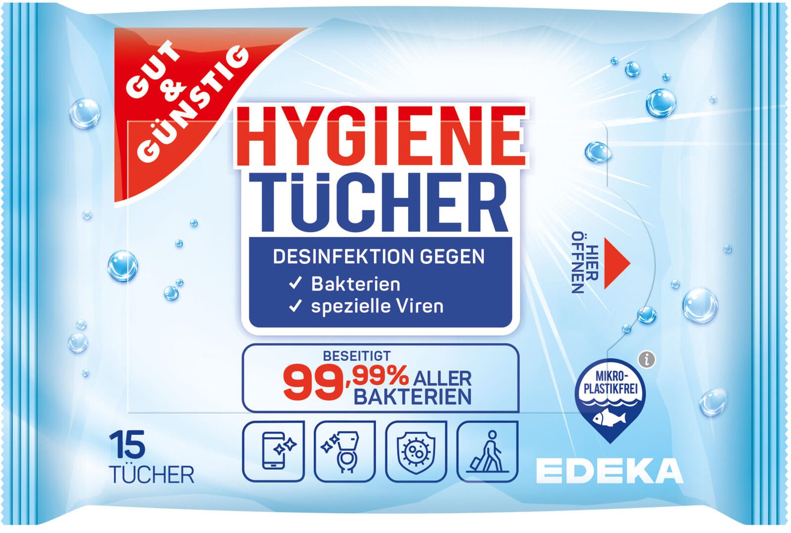 GUT&GÜNSTIG Desinfektionstücher 1-lagig 3088975004