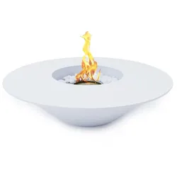 Divina Fire SANTORINI Weißer runder Bioethanol-Gartenkamin D.60
