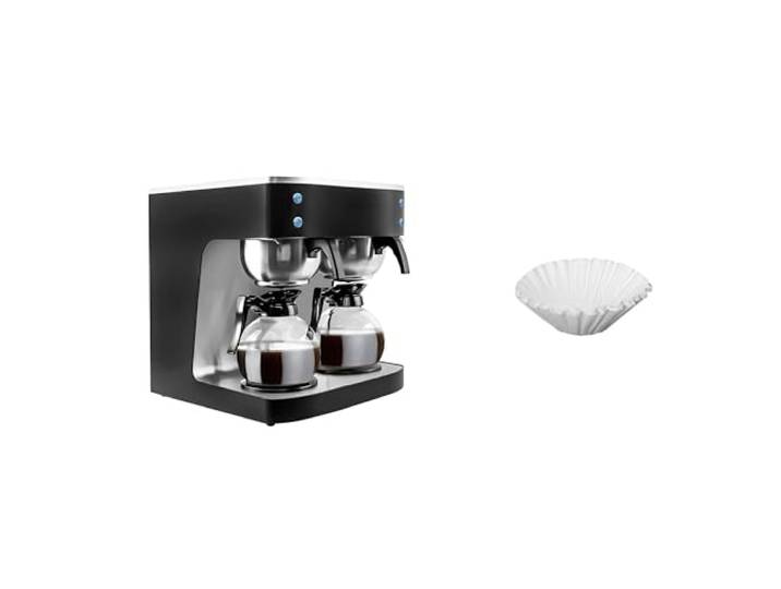 GGM Gastro Filterkaffeemaschine 2x 1,8 L Ideal für hohen Bedarf, robuste Edelstahlbauweise, Anti-Fingerprint-Oberfläche, einfache Bedienung, energieeffizient