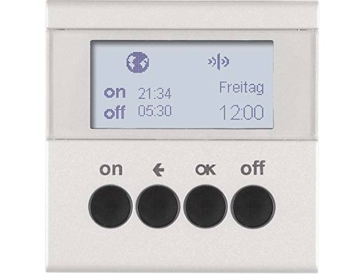 Interruptor temporizador para control de la iluminación, plataforma berker.Net, aplicación KNX radio, compatible coviva, para series berker S.1/ B.3/ B.7 de hager, aluminio